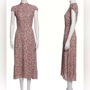 NWOT Reformation Patti Midi in Pink Panther Leopard Print Side Slit Dress 4